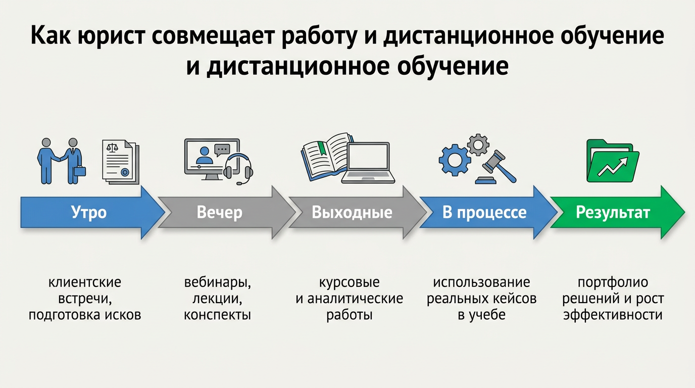 Совмещение для юриста работы и дистанционного обучения